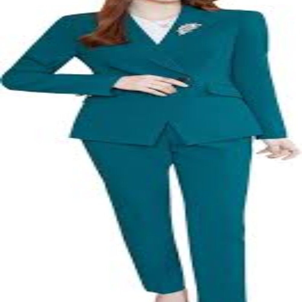 SUSIELADY Womens 2 Pieces Blazer Suits Solid Work Pants Suit for Women Casual Bu
